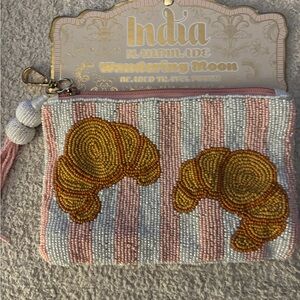 India Boutique Pink and Gold Beaded Clutch